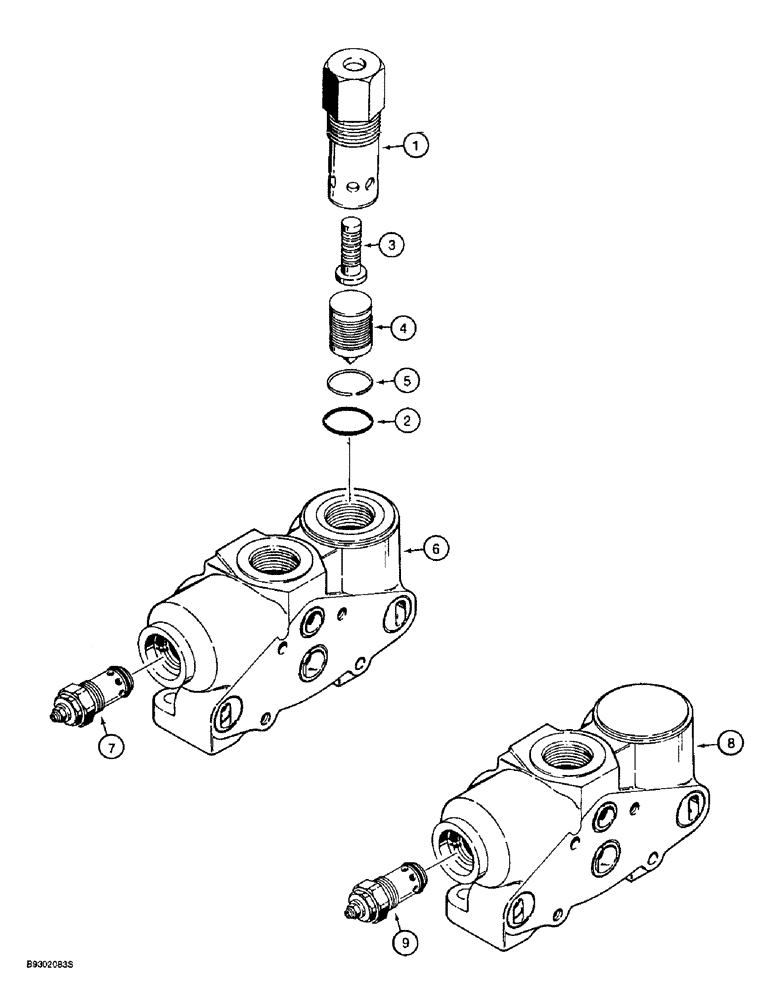 Схема запчастей Case 721B - (8-036) - LOADER INLET AND OUTLET SECTION, INLET AND OUTLET SECTION - 197263C1 (08) - HYDRAULICS