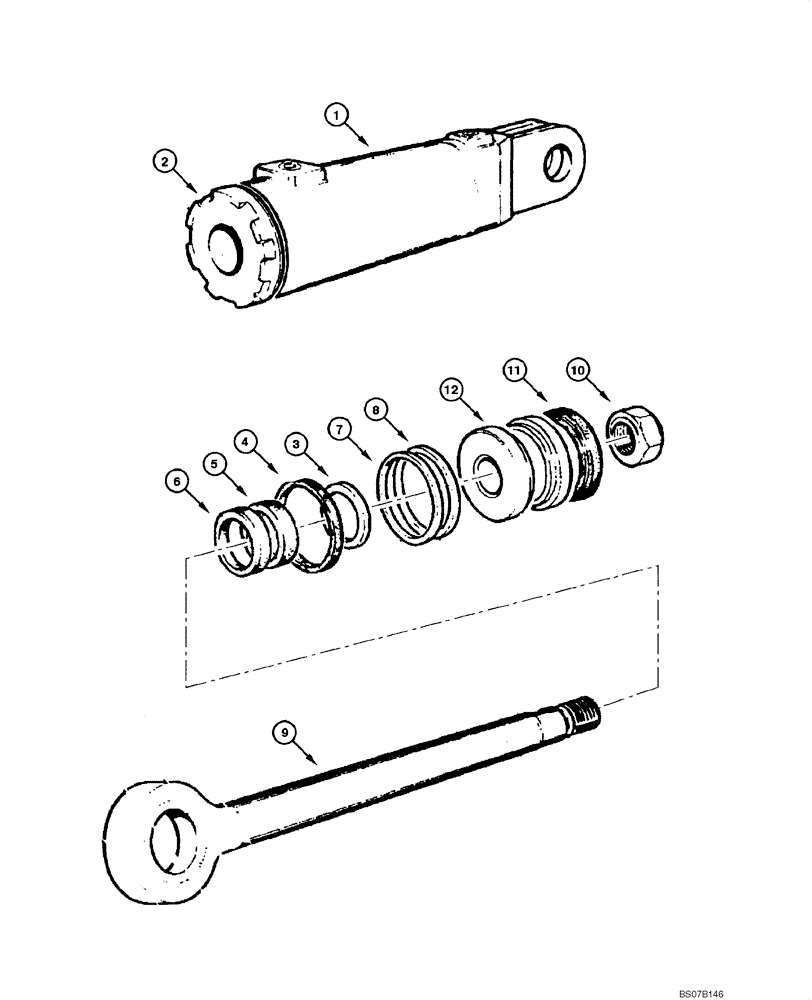 Схема запчастей Case 845 DHP - (08.56[00]) - CYLINDER - FRONT AXLE TILT (08) - HYDRAULICS