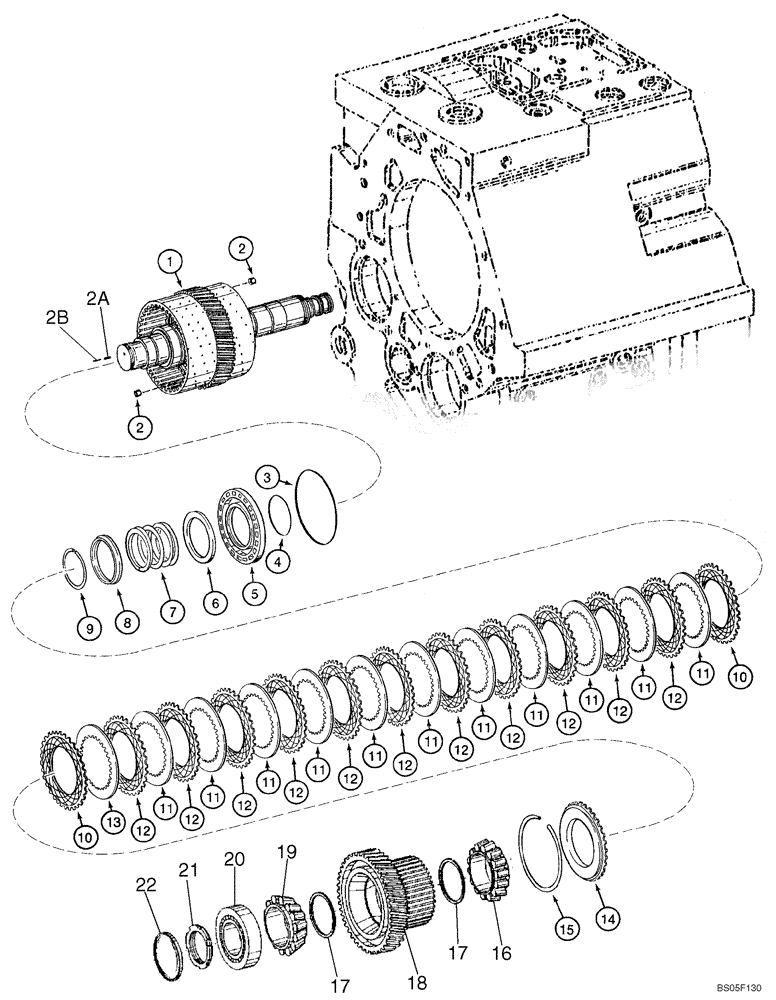 Схема запчастей Case 921C - (06-13) - TRANSMISSION - CLUTCH ASSY, REVERSE (06) - POWER TRAIN