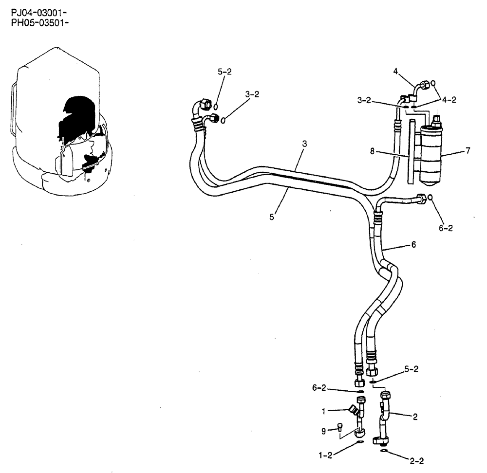 Схема запчастей Case CX50B - (06-023) - DRYER ASSEMBLY, AIR OPTIONAL PARTS