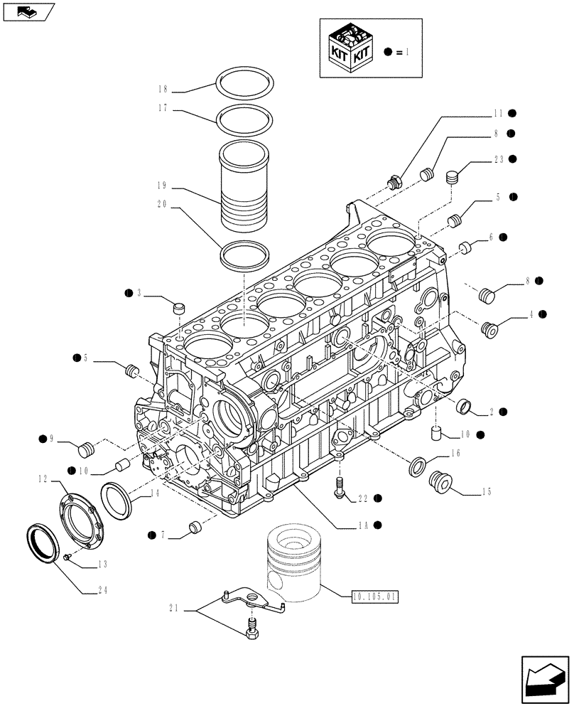 Схема запчастей Case F3BE0684N E918 - (10.001.02) - CRANKCASE (504075688-504242485-504045977-504114488) (10) - ENGINE