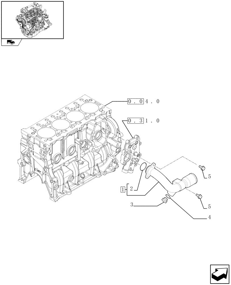 Схема запчастей Case F5CE5454B A002 - (0.32.3) - PIPING - ENGINE COOLING SYSTEM (504191839) 