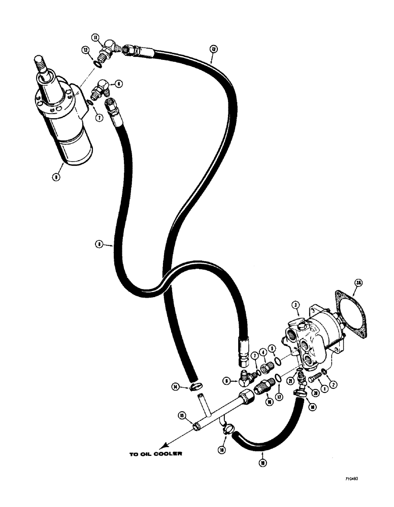 Схема запчастей Case 780 - (142) - STEERING HYDRAULIC CIRCUIT - PUMP TO VALVE (05) - STEERING