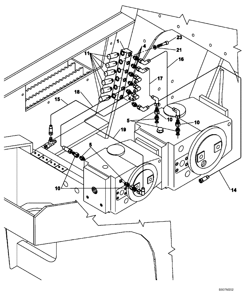 Схема запчастей Case SV216 - (35.700.04[02]) - LINES, HYDRAULIC DIAGNOSTIC (P.I.N. DDD001213 - DDD001214) (GROUP 390) (ND011985) (35) - HYDRAULIC SYSTEMS