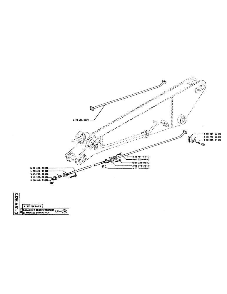 Схема запчастей Case 160CL - (308) - CLAMSHELL DIPPERSTICK (14) - DIPPERSTICKS