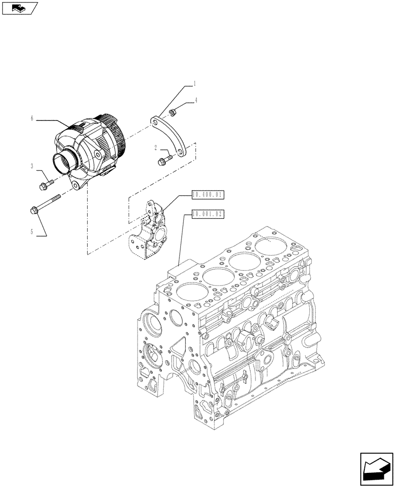 Схема запчастей Case F4HFE413H A001 - (55.301.01) - ALTERNATOR (2853456 - 2858066) (55) - ELECTRICAL SYSTEMS