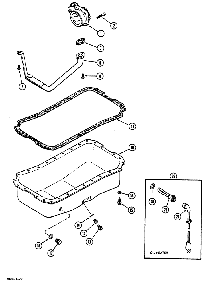 Схема запчастей Case 1088 - (026) - OIL PUMP AND OIL PAN (10) - ENGINE