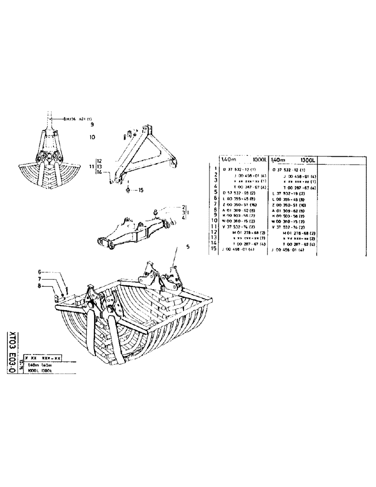 Схема запчастей Case 75P - (218) - 1,40M, 1000L (19) - BUCKETS