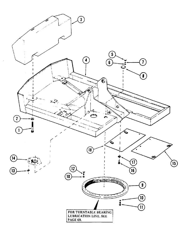 Схема запчастей Case 50 - (066) - TURNTABLE, COUNTERWEIGHT, BEARING AND ATTACHING PARTS, (USED ON UNITS W/ SN. 6280345 & AFTER) (39) - FRAMES AND BALLASTING