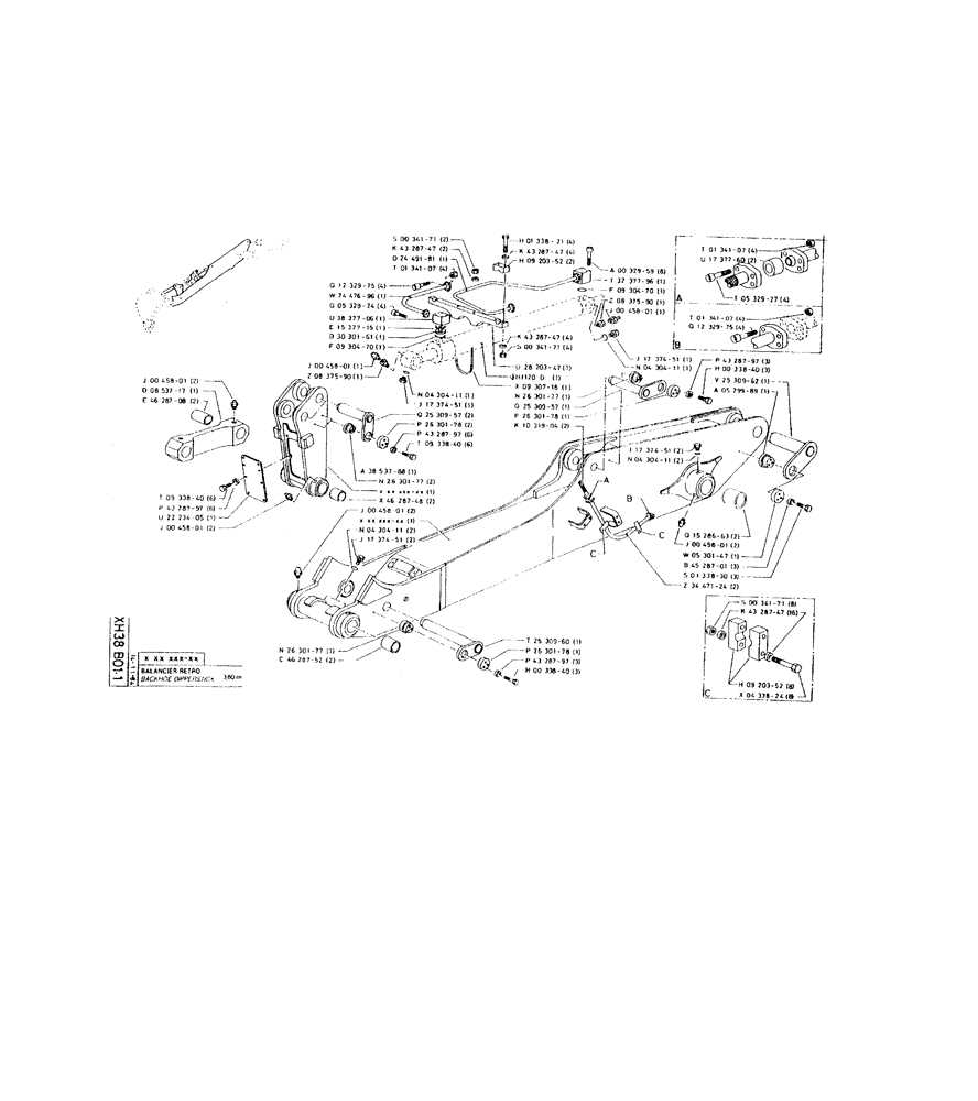 Схема запчастей Case 160CKS - (284) - BACKHOE DIPPERSTICK (14) - DIPPERSTICKS