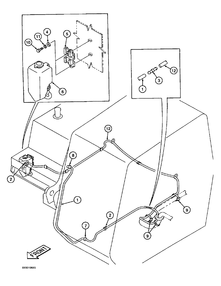 Схема запчастей Case 9010 - (4-24) - WINDSHIELD WASHER (04) - ELECTRICAL SYSTEMS