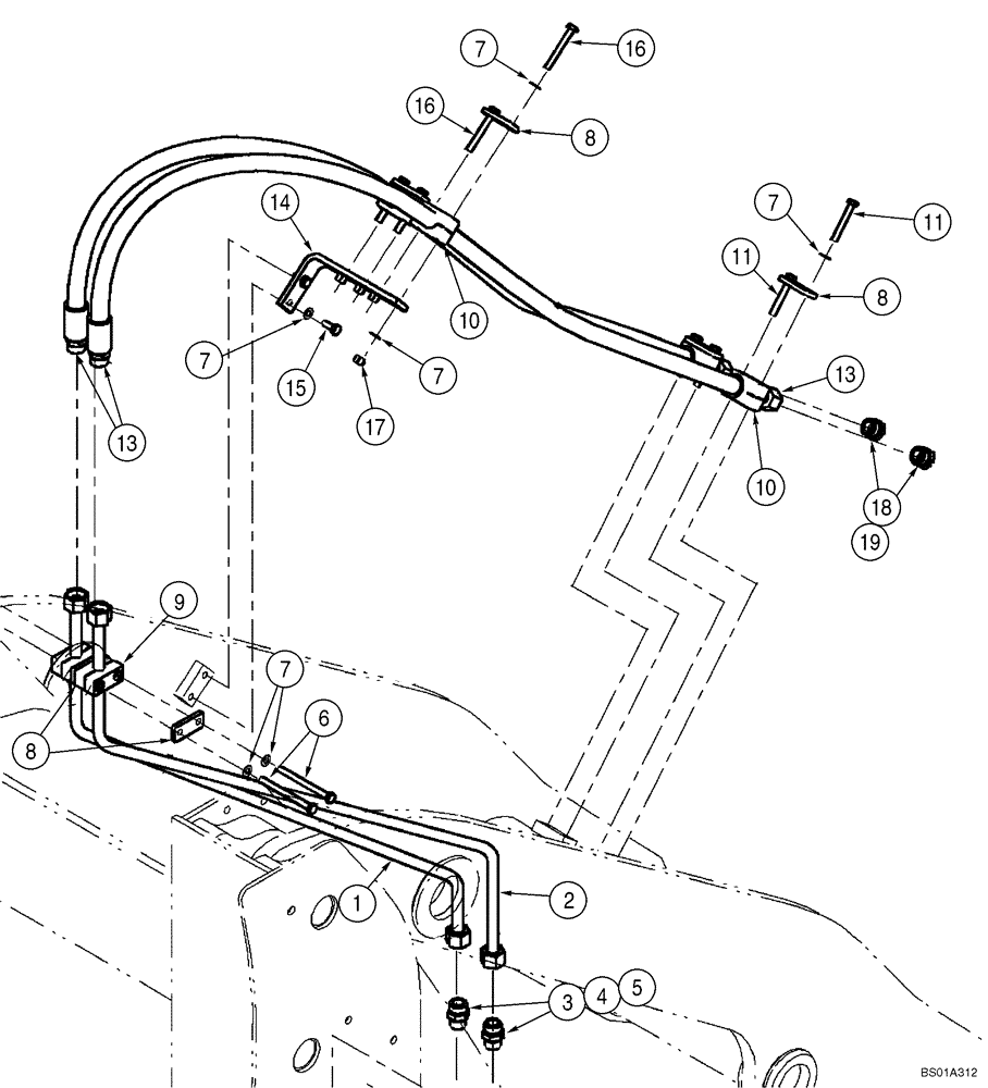 Схема запчастей Case 521D - (08-10) - HYDRAULICS - LOADER AUXILIARY - 4 SPOOL (XT LOADER) IF USED (08) - HYDRAULICS