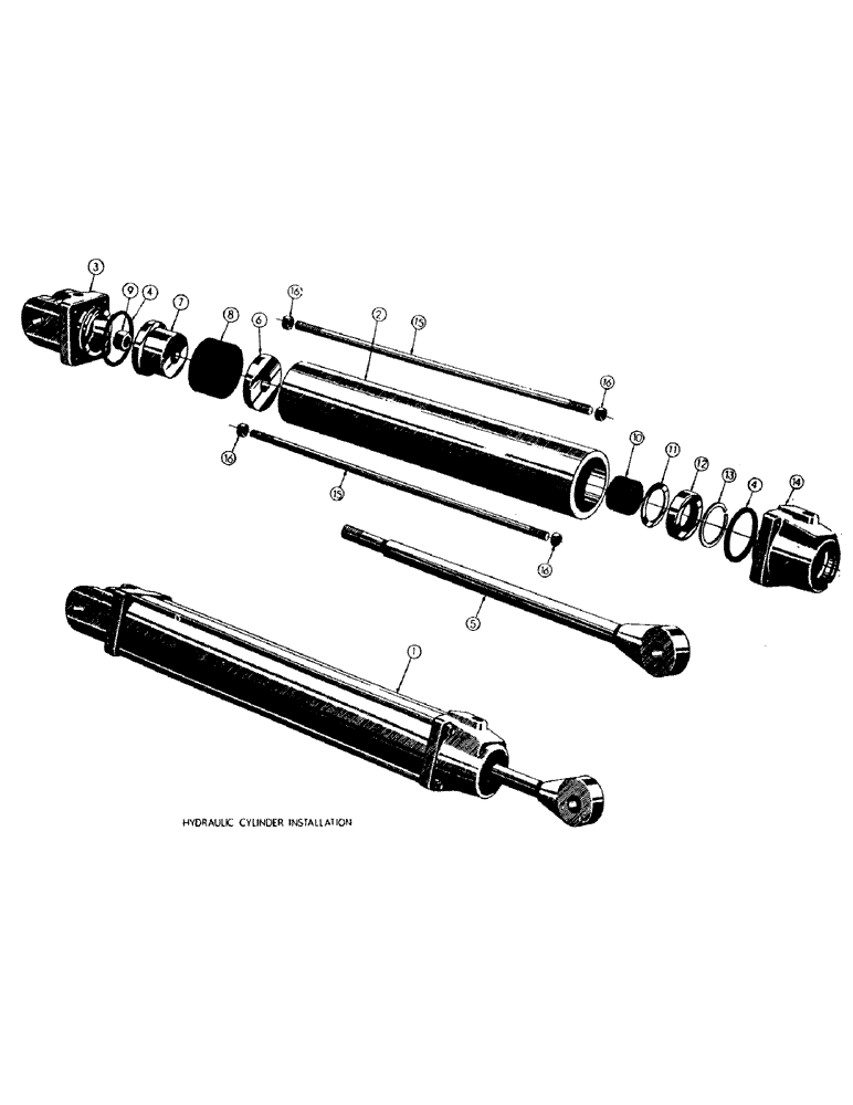 Схема запчастей Case M3B - (134) - LOAD CLAMP HYDRAULIC CYLINDER 