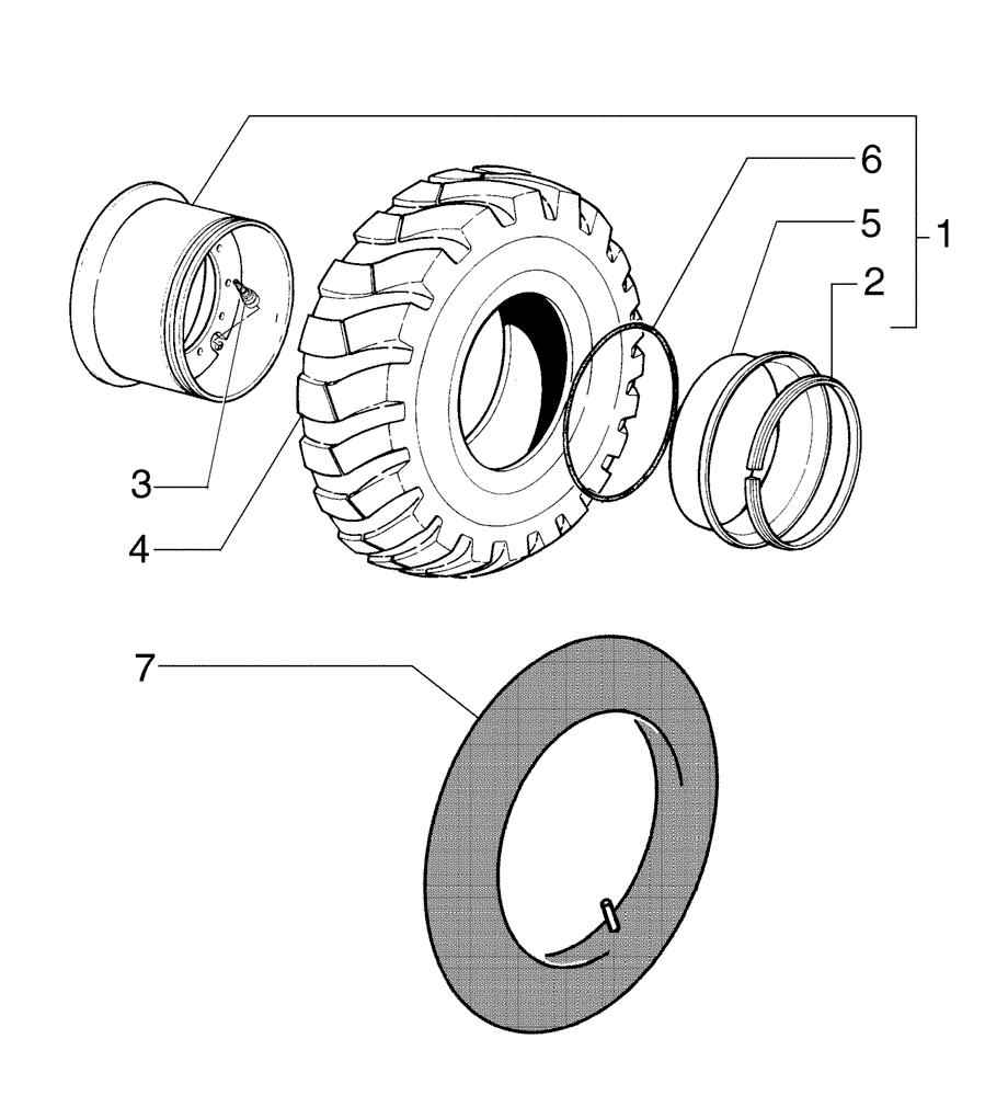 Схема запчастей Case 845 - (06.40[03]) - WHEELS AND TIRES - 10" (06) - POWER TRAIN