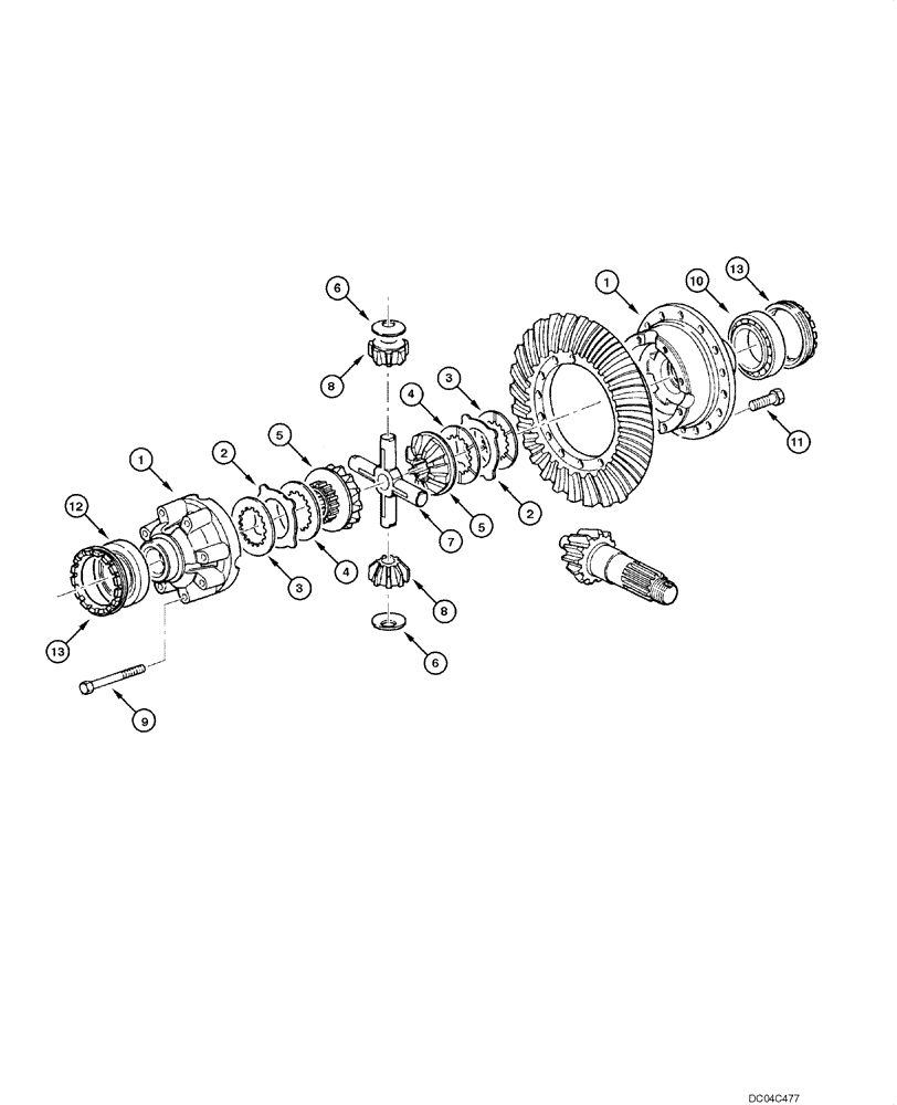 Схема запчастей Case 845 - (06.29[00]) - REAR AXLE GRAZIANO - DIFFERENTIAL (06) - POWER TRAIN