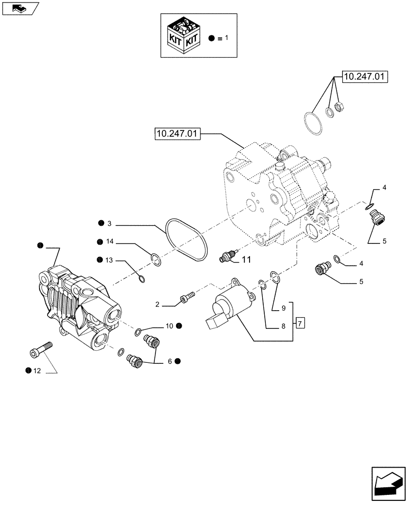 Схема запчастей Case F2CE9684P E024 - (10.247.0101) - INJECTION PUMP - COMPONENTS (5801382396) (10) - ENGINE