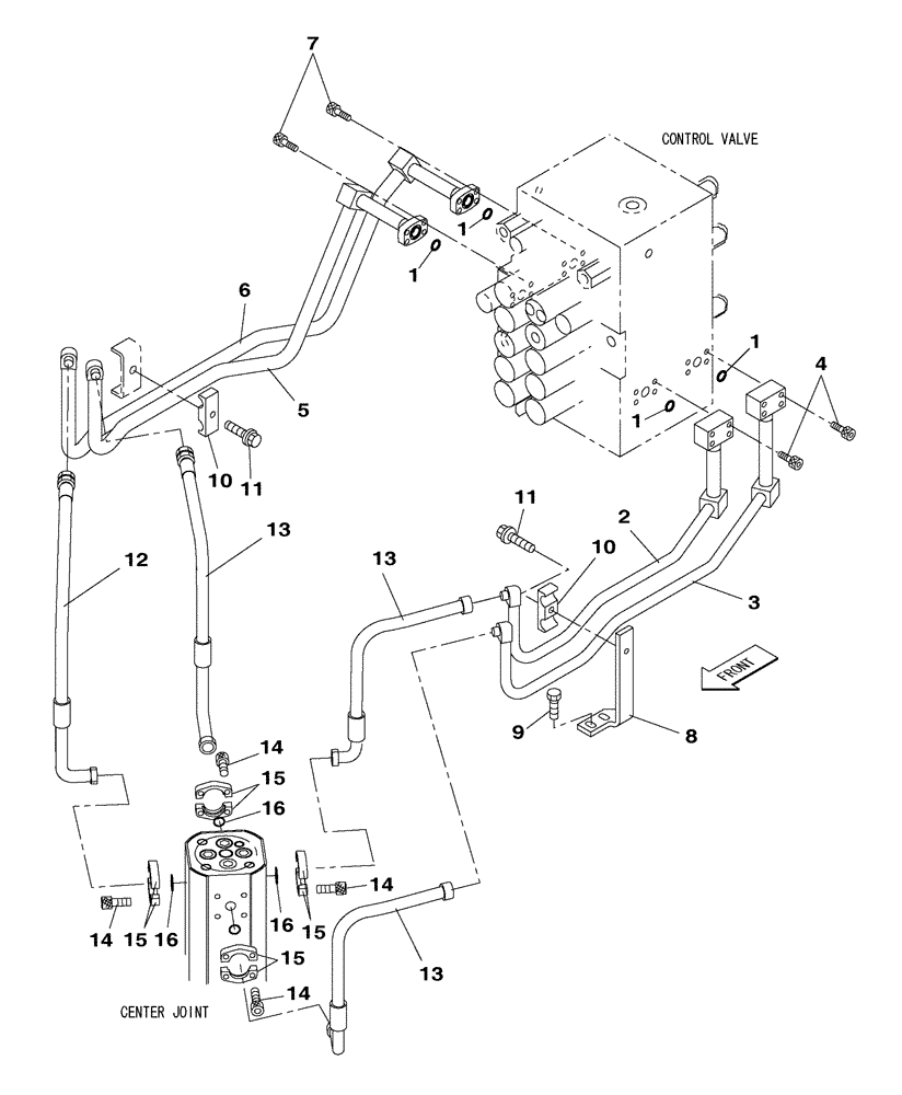 Схема запчастей Case CX300C - (08-010-00[01]) - HYDRAULIC CIRCUIT - TRAVEL (08) - HYDRAULICS