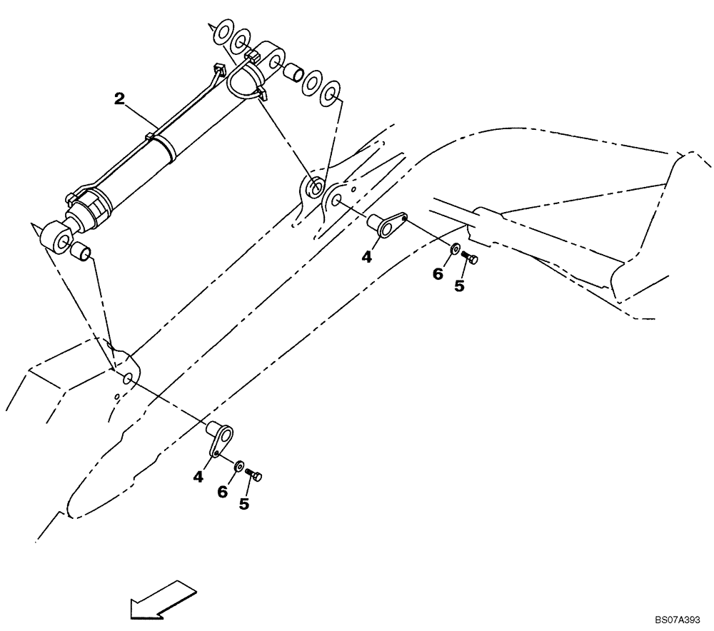 Схема запчастей Case CX460 - (09-38) - ARM CYLINDER - MOUNTING (09) - CHASSIS/ATTACHMENTS