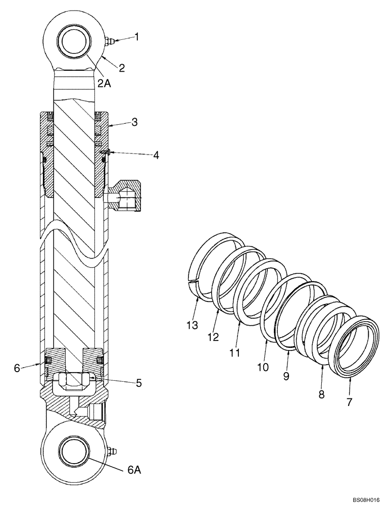 Схема запчастей Case 440CT - (08-13A) - CYLINDER - LIFT (08) - HYDRAULICS