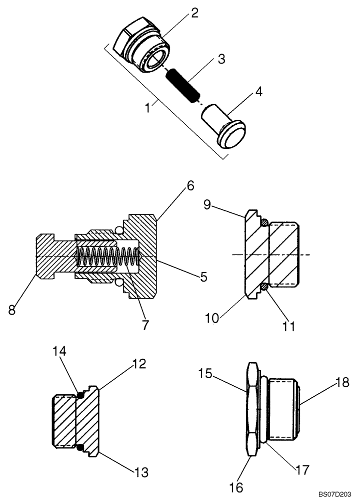 Схема запчастей Case 420 - (08-28) - CONTROL VALVE - CHECK VALVE GROUP (08) - HYDRAULICS