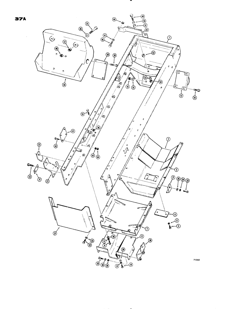 Схема запчастей Case 1150 - (037A) - ENGINE FRAME AND RELATED PARTS, LATE PRODUCTION GUARDS (01) - ENGINE