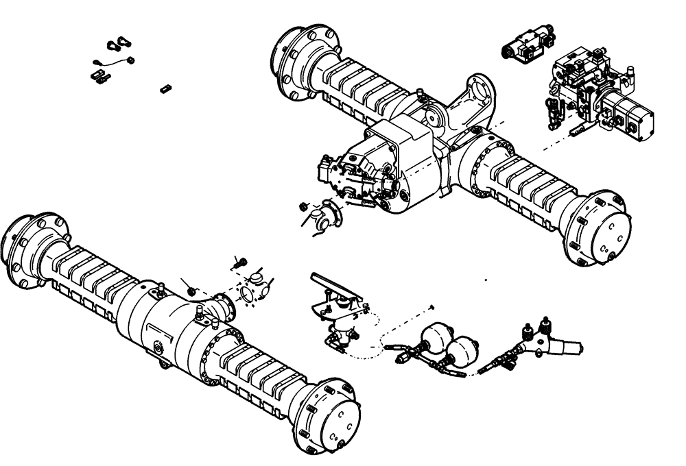 Схема запчастей Case 221D - (02.000[001]) - AXLES (OPTION) (S/N 581101-UP) (23) - FOUR WHEEL DRIVE SYSTEM