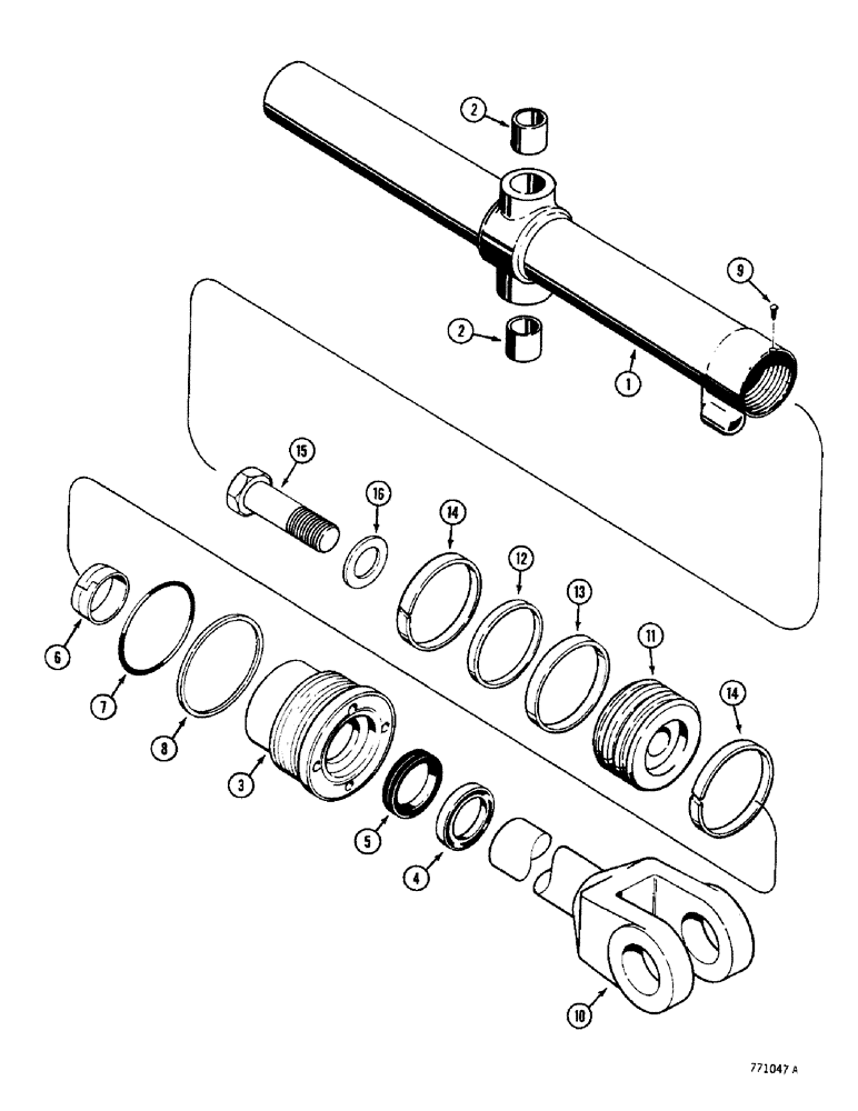 Схема запчастей Case 350 - (278) - G102739 LIFT CYLINDER - ANGLE TILT DOZER USED BEFORE TRAC. SN 3047966 (07) - HYDRAULIC SYSTEM