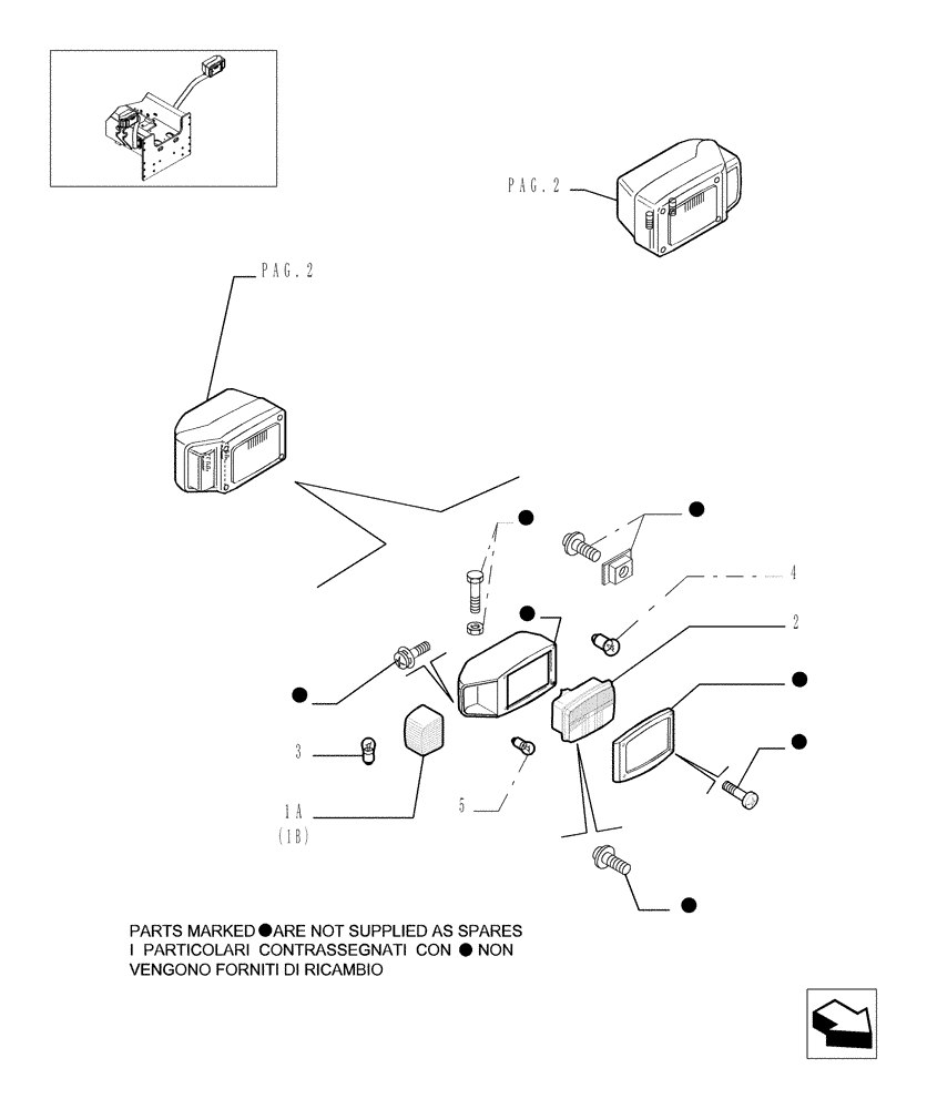 Схема запчастей Case TX842 - (9.00330[04]) - ROAD LIGHTS - OPTIONAL CODE 749268001 (55) - ELECTRICAL SYSTEMS