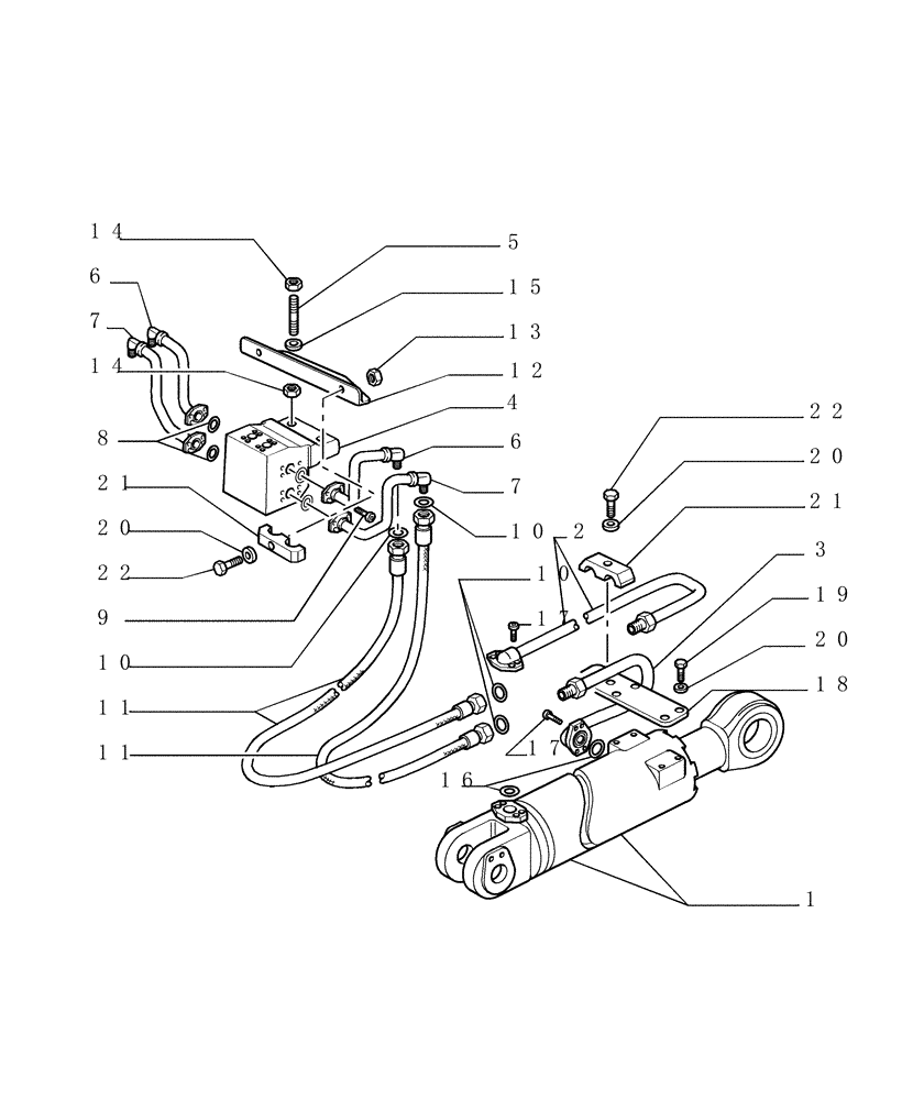 Схема запчастей Case 1850K - (9.522[04]) - RIPPER (PD) - LIFT CYLINDERS PIPING - OPTIONAL CODE 784115041 (19) - OPTIONS