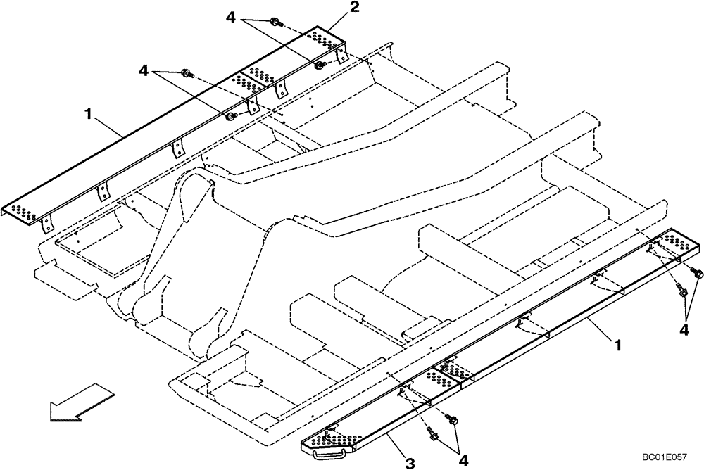 Схема запчастей Case CX470B - (09-67) - CATWALK (09) - CHASSIS