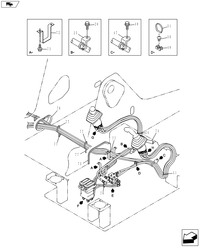 Схема запчастей Case CX235C SR - (35.357.02[01]) - CONTROL LINE - PILOT (35) - HYDRAULIC SYSTEMS