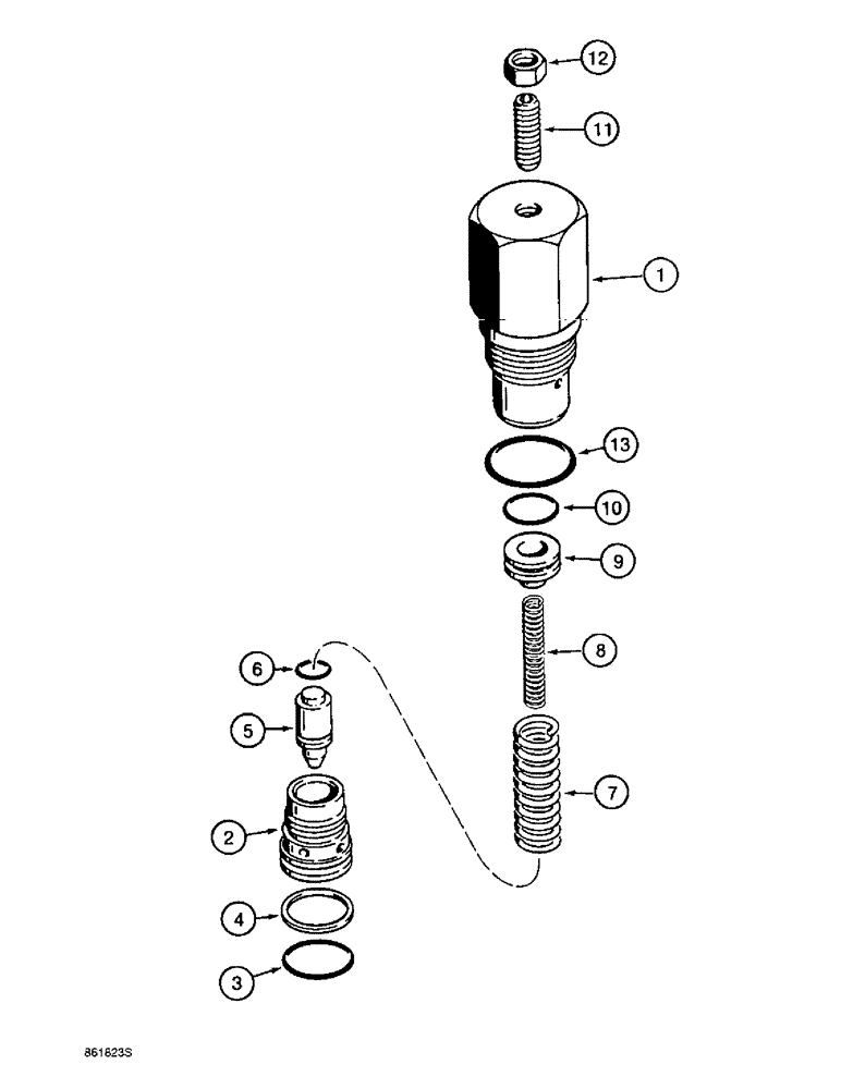 Схема запчастей Case 580L - (8-074) - LOADER CONTROL VALVE, BUCKET SECTION CIRCUIT RELIEF VALVE (08) - HYDRAULICS