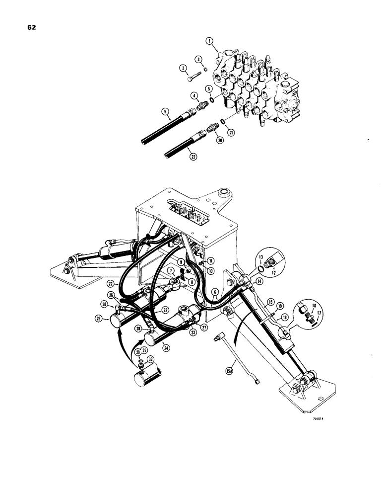 Схема запчастей Case 33 - (062) - SWING AND STABILIZER CYLINDER HYDRUALICS, *(LATE PRODUCTION) 