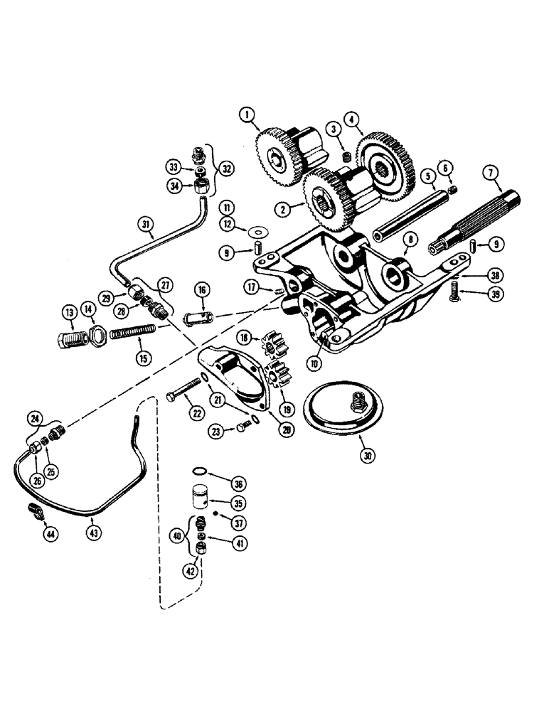 Схема запчастей Case 680CK - (022) - BALANCER AND OIL PUMP, (267) DIESEL ENGINE 