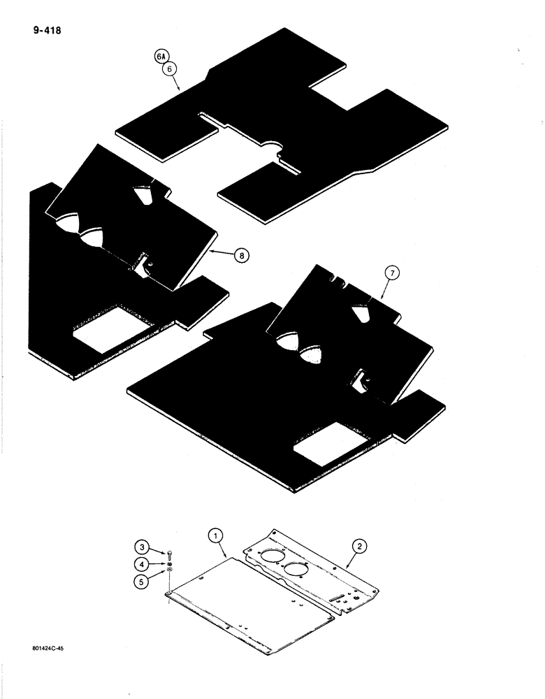 Схема запчастей Case 780C - (9-418) - FLOOR PLATES AND MATS (09) - CHASSIS/ATTACHMENTS