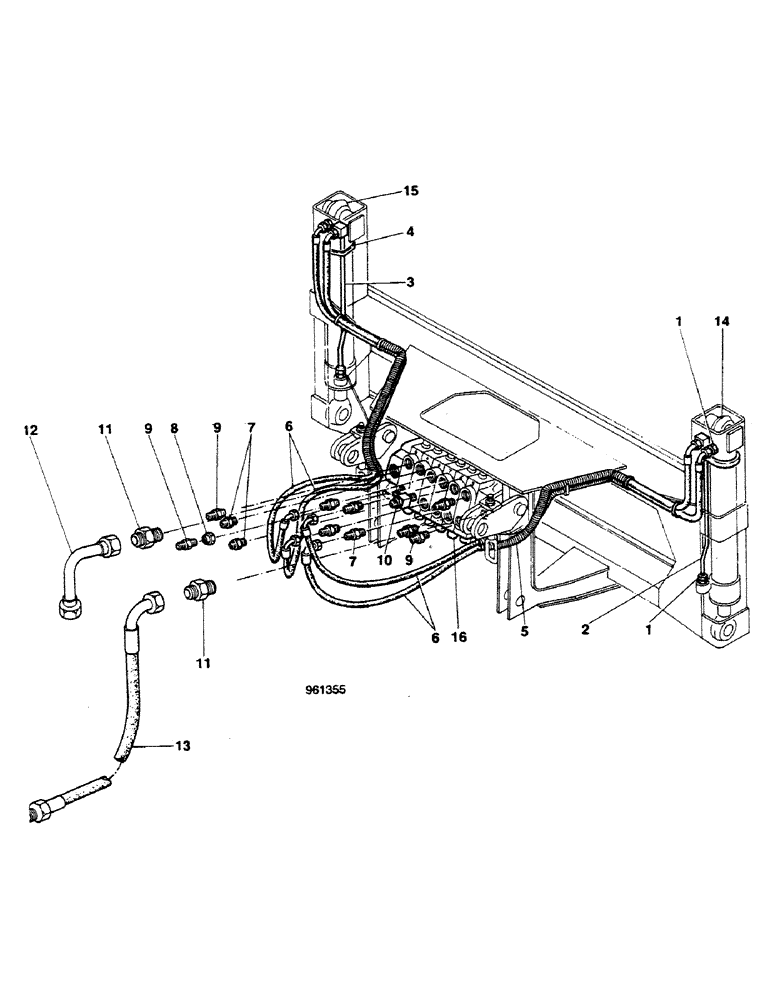 Схема запчастей Case 580G - (243E) - SIDESHIFT BACKHOE - STABILIZER CYLINDER HYDRAULIC CIRCUIT UP TO NO. 3.948.950 (08) - HYDRAULICS