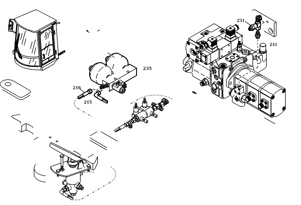 Схема запчастей Case 221D - (32.890[001]) - HYDRAULIC SYSTEM EMERGENCY-STEERIN FAST GEAR (OPTION) (S/N 581101-UP) (35) - HYDRAULIC SYSTEMS