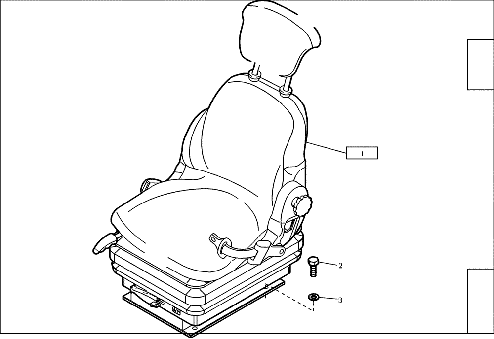 Схема запчастей Case 321D - (34.500[001]) - OPERATORS SEAT INSTALLATION (S/N 591052-UP) No Description