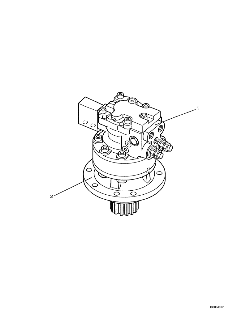 Схема запчастей Case CX47 - (08-29[00]) - MOTOR ASSY, SWING (PY15V00007F1) (08) - HYDRAULICS