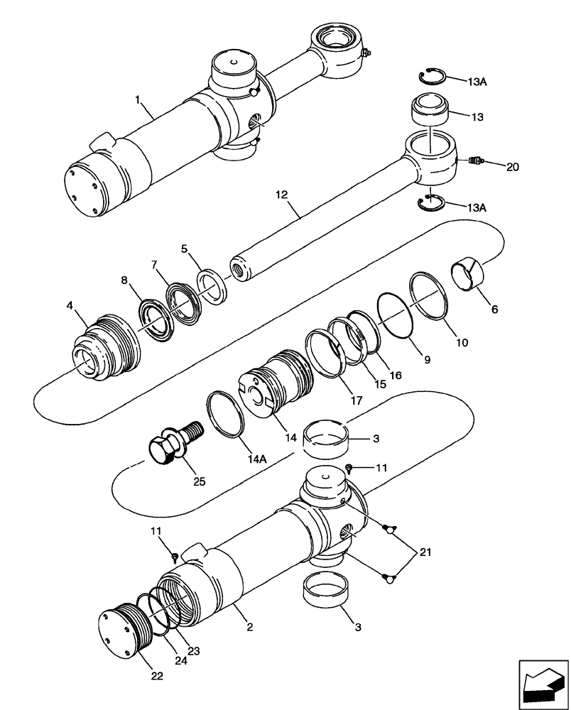 Схема запчастей Case 580SN WT - (35.739.03) - CYLINDER - BACKHOE SWING (580SN, 580SN WT, 590SN) (35) - HYDRAULIC SYSTEMS