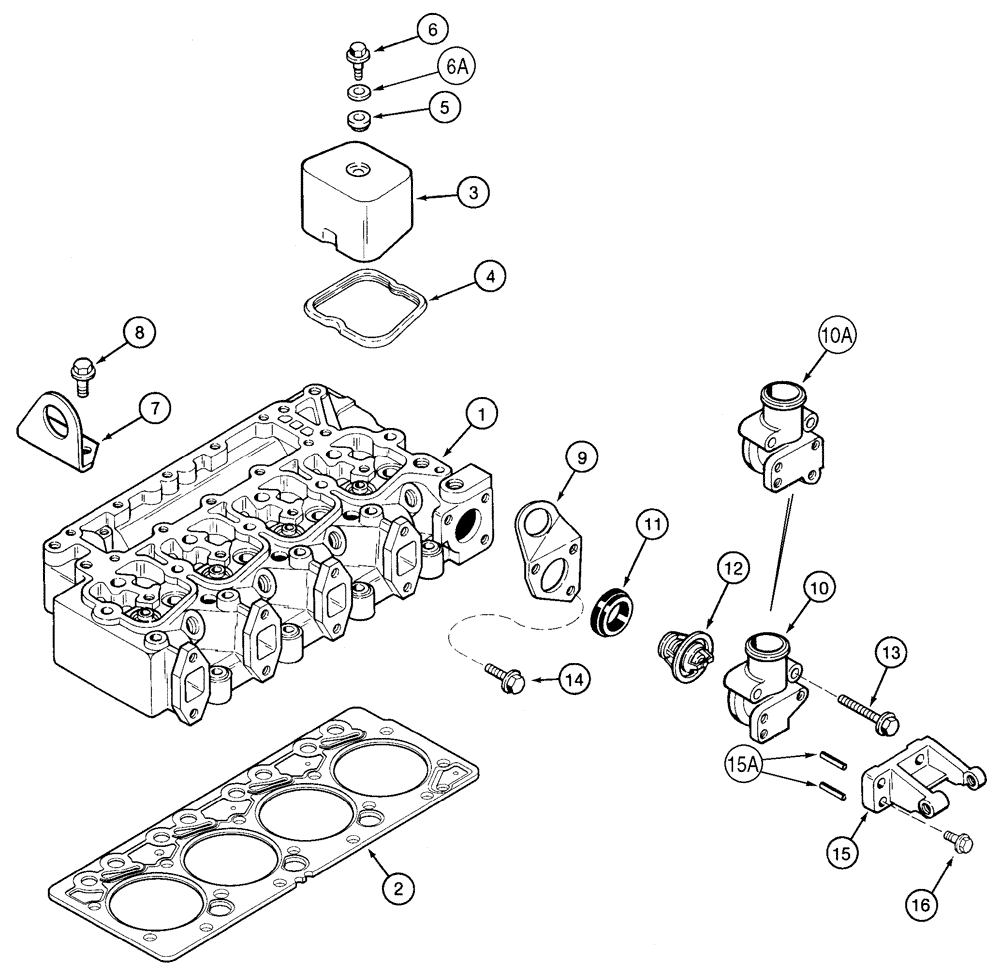 Схема запчастей Case 90XT - (02-22) - CYLINDER HEAD COVER NORTH AMERICA/EUROPE - JAF0245224, 4T-390 ENGINE (02) - ENGINE