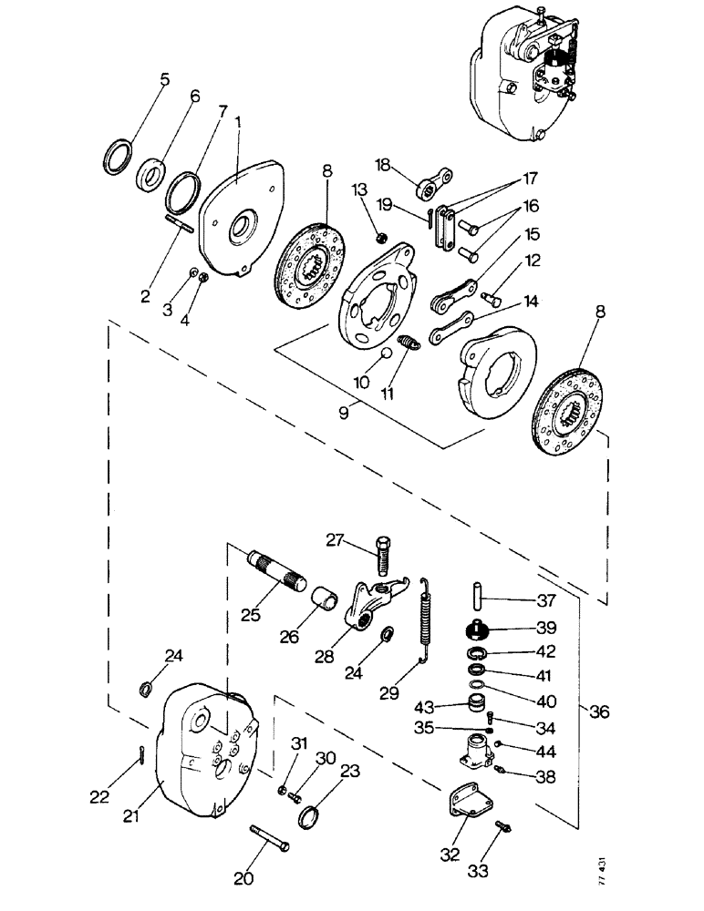 Схема запчастей Case 850 - (E01-1) - HYDRAULIC BRAKES (03) - TRANSMISSION