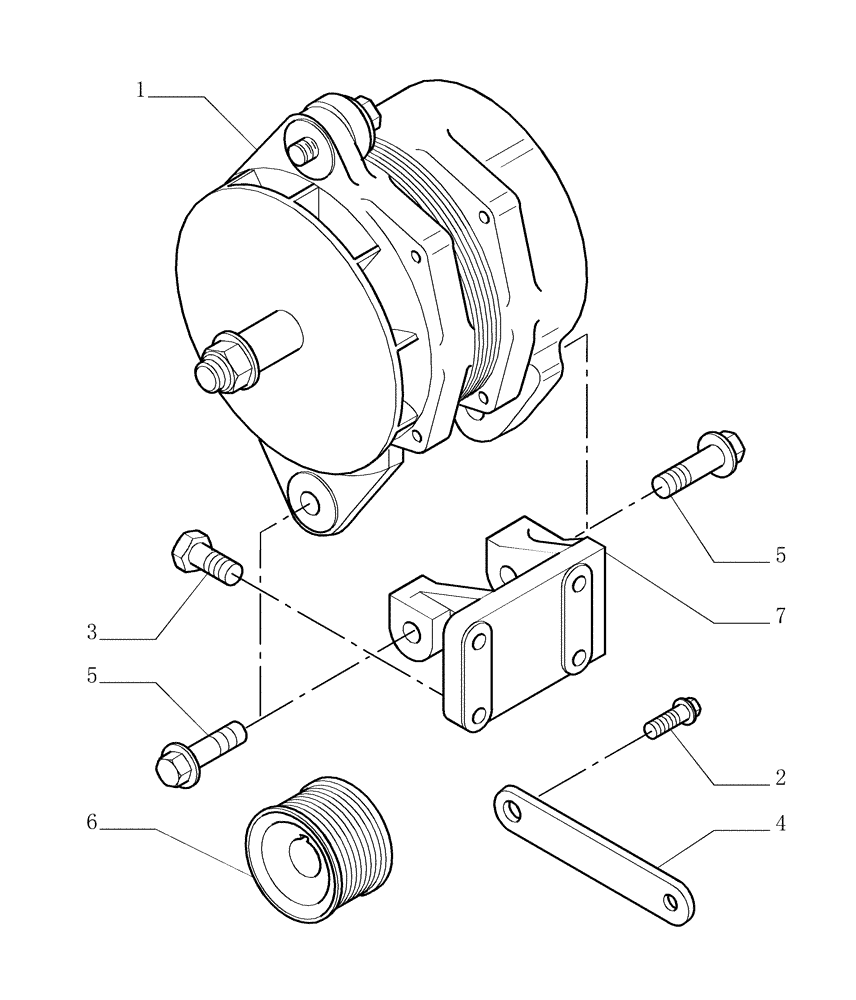 Схема запчастей Case 1850K LT - (0.400[01]) - ALTERNATOR (01) - ENGINE