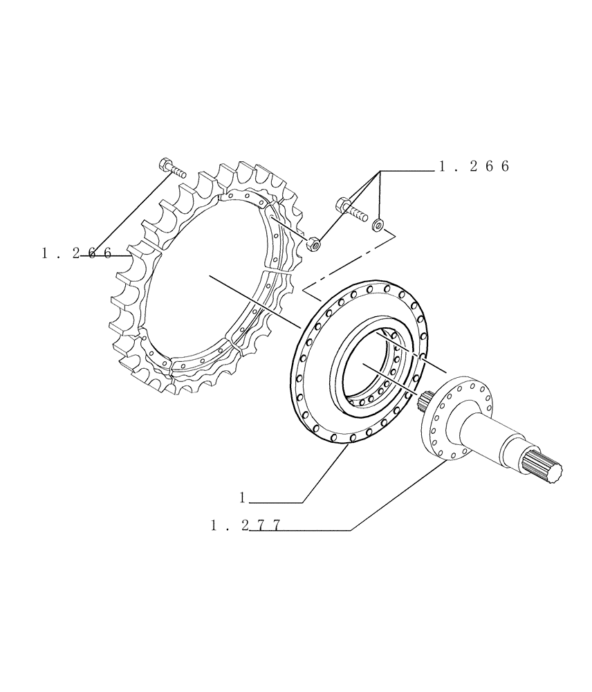 Схема запчастей Case 1850K LT - (9.340[06]) - TRACK FRAME - 7 ROLLERS OPTIONAL CODE 76078107 (19) - OPTIONS