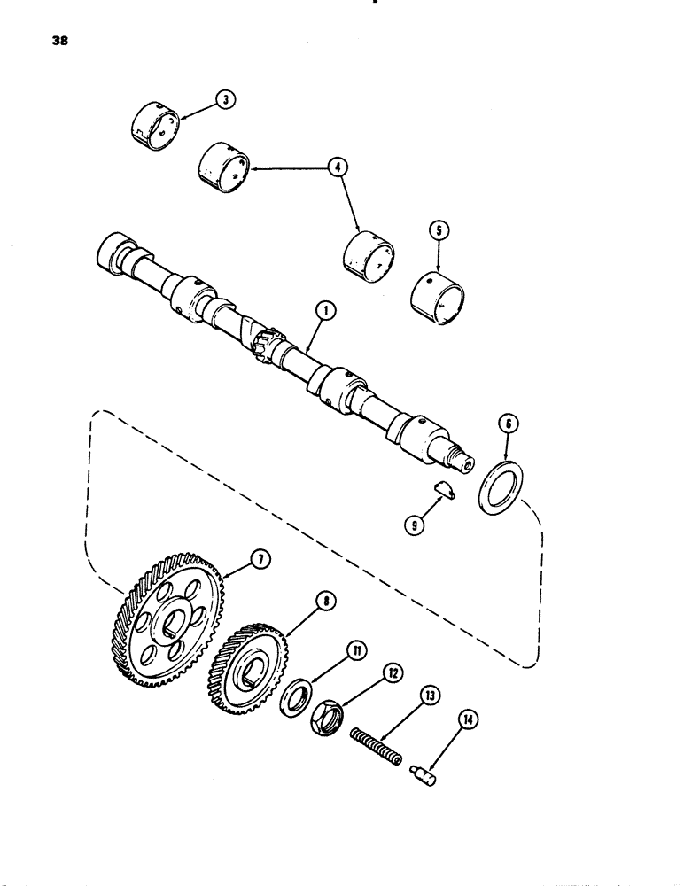 Схема запчастей Case 780B - (038) - CAMSHAFT, 336BDT DIESEL ENGINE (02) - ENGINE