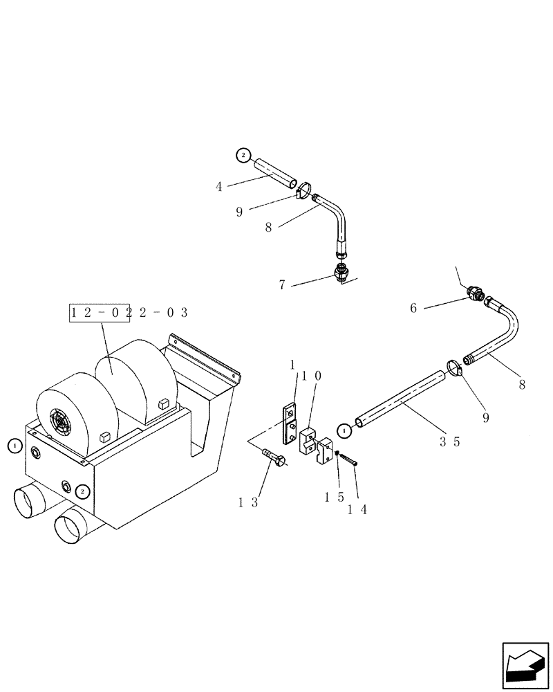 Схема запчастей Case SV228 - (12-022-04[01]) - HEATER UNIT (12) - Chassis/Attachments