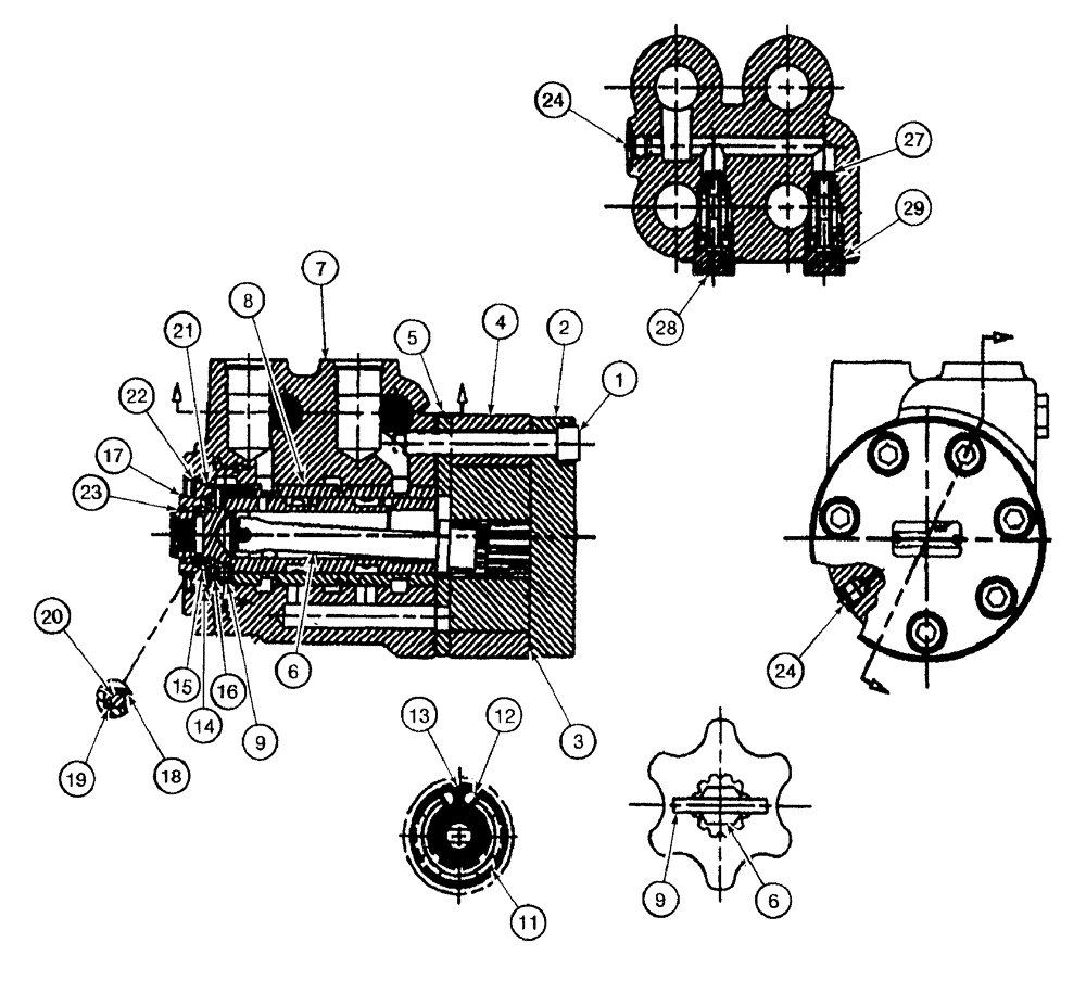 Схема запчастей Case 921B - (5-011[A]) - STEERING CONTROL VALVE ASSEMBLY (05) - STEERING