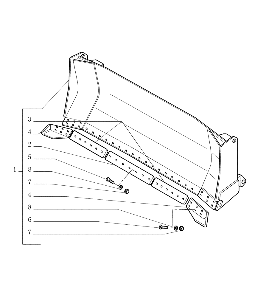 Схема запчастей Case 1850K LT - (9.468[02]) - SEMI-U MOLDBOARD (HSU) - OPTIONAL CODE 76078104 (19) - OPTIONS