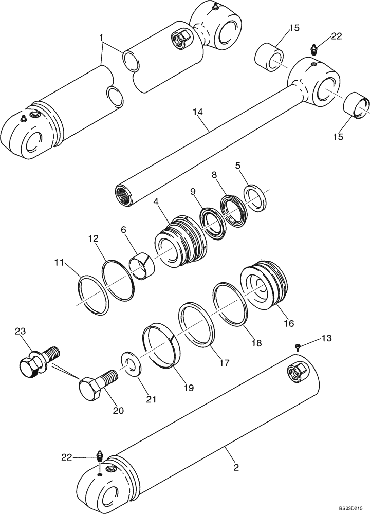 Схема запчастей Case 580SM - (08-60) - CYLINDER ASSY - BACKHOE DIPPER (08) - HYDRAULICS