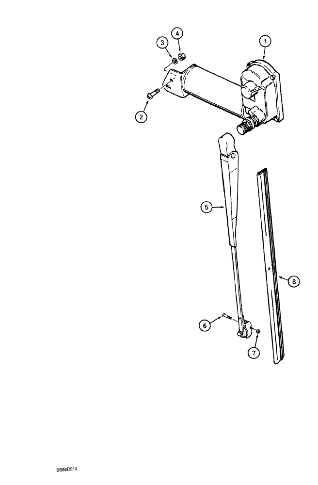 Схема запчастей Case 1150G - (4-028) - REAR WINDSHIELD WIPER (06) - ELECTRICAL SYSTEMS